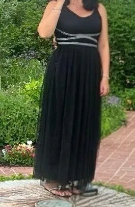 Maxi Long Black Dress Size M thumbnail 1