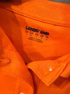 NWOT Lands End Size S Orange Short Sleeve Collared Polo Shirt thumbnail 6