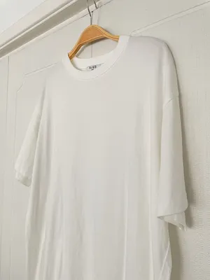 NA-KD Basic Round Neck Oversized Tee Off-white thumbnail 4