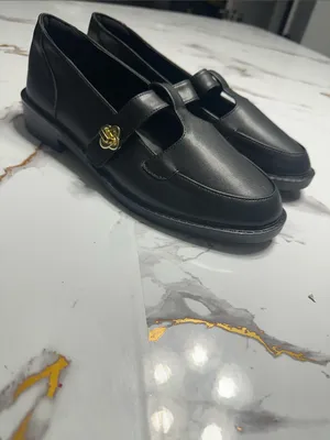 Chic Black Mary Jane Loafers Gold Accent ,Cute Style. thumbnail 5