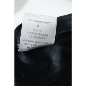 Pretty Garbage Hater Vegan Faux Leather Ruched Crop Top Black Woman's Small NWT! thumbnail 10