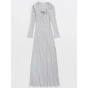 Aerie Gray Ribbed Knit Maxi Dress Sz.L thumbnail 4