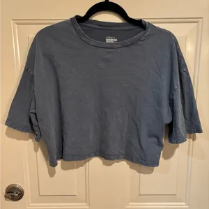 Colsie cropped tee XS blue mineral wash thumbnail 1