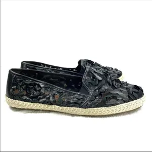 Aerosoles Let’s Drive Flutter Ruffle‎ Espadrille Slip On Loafers Black 10.5 W thumbnail 3