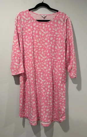 Crown & Ivy Sweatshirt Dress Women Large Pink Leopard Print Stretch Travel Beach thumbnail 1