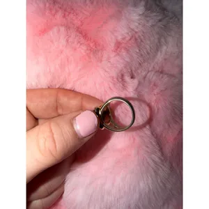 Vintage Style Goldstone Oval Statement Ring Gold Tone Heart Detail Sparkle Brown thumbnail 4