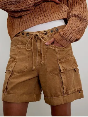 Free People Frankie Washed Shorts Low-Waisted Cargo Lightweight Casual S thumbnail 1