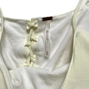 Free People Ivory Tropical Wave Crop Top thumbnail 4
