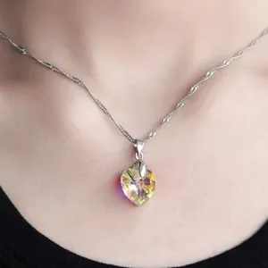 Gorgeous Sunburst Crystal Heart pendant necklace thumbnail 1
