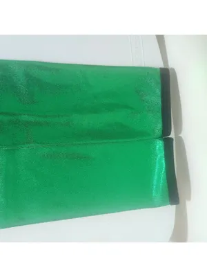Designs for Dance Green Costume Set Cropped Tank Sequin Arm Covers Size Medium thumbnail 3