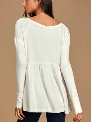 Free People Forever Your Girl babydoll sweater tunic top - size XS thumbnail 4
