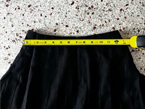 Robert Rodriguez Black Pleated Mini Skirt with Lace Trim size 2 thumbnail 9