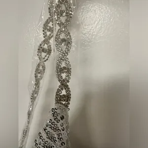 NWT Lulu's Famous Behavior Silver Sequin Cowl Neck Mini Dress Large New thumbnail 9