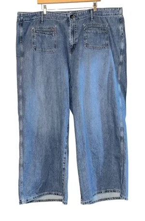 Old Navy Baggy Wide Leg Jeans Women's 22‎ Medium Wash Skater Pockets Retro Denim thumbnail 1