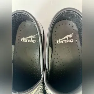 DANSKO Black and White Artistic Mules with Chunky Sole Size 36 (5.5) thumbnail 4