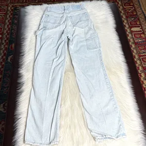 Abercrombie Light Wash The 90’s Straight Ultra High Rise Carpenter Jeans thumbnail 6
