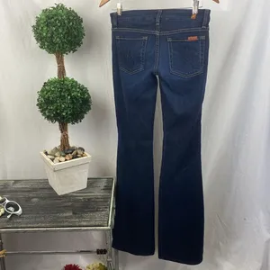 7 For All Mankind Blue Denim A Pocket Flair Leg Jeans 28 thumbnail 3