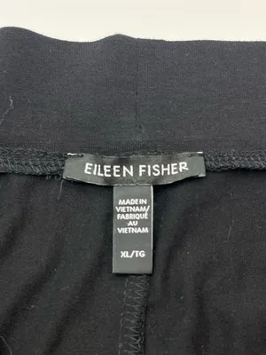 Eileen Fisher‎ Black Wide Leg Pull-on Stretch Pant Womens Size XL Pockets thumbnail 2