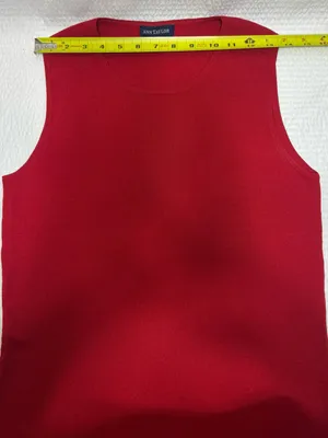 Ann Taylor Red Sleeveless Knit Shell Top thumbnail 4