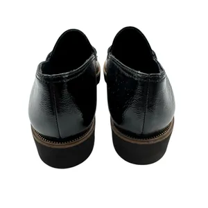 NWOB Paul Green Black Crinkle Patent Leather Penny Loafer Shoes Slip On Womens 6 thumbnail 3