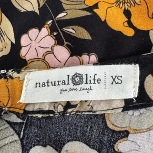 Natural Life Floral Maxi Skirt XS Black Orange Boho Hippie Cottagecore Slit thumbnail 9