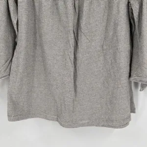 Lucky Brand Women’s Off Shoulder Striped Gauzy Peasant‎ Top Medium Black White thumbnail 5