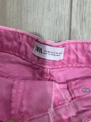 ZARA Pink Denim Shorts thumbnail 3