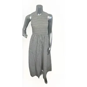Marine Layer Darcy Smocked Poplin Dress M Pima Cotton NWT Navy Stripe thumbnail 6