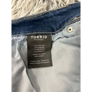 TORRID Bombshell Skinny Jeans Women Plus 18 Distressed Medium Wash Stretch Ankle thumbnail 4
