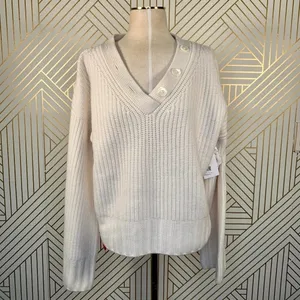 Equipment‎ Nigel Sweater in Ivory Button Cashmere thumbnail 3