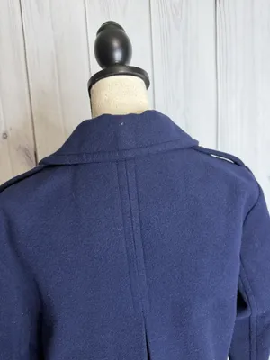 Crown & Ivy Double Breasted Navy Blue Pea Coat Pockets Women’s Sz M thumbnail 9