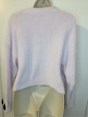 Forever 21 Soft Fuzzy Knit Cropped Cardigan XL Light Pink thumbnail 9