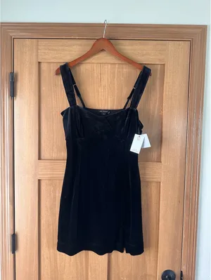 NWT Good American Black Velvet Mini Dress Women’s size XL thumbnail 14