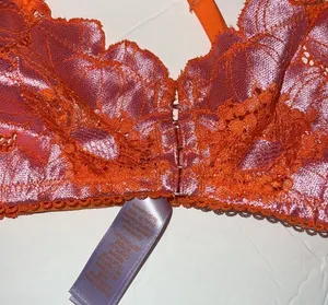 Savage X Fenty Bra Womens XS Perfect Poppies Unlined Lace Demi Racerback pink thumbnail 3