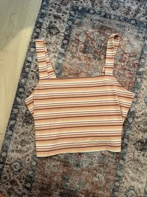 American Eagle Outfitters Stripped Square Neck Crop Top thumbnail 4