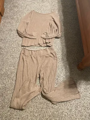 Amazon Women’s Cozy Ribbed Set in Taupe thumbnail 1