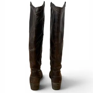 Steve Madden P-Manor Brown Leather Boots Tall Riding Western Women's Size 8 thumbnail 3