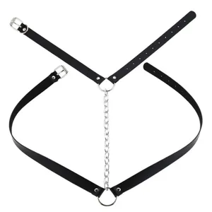 Black Harness Chunky Chain Belt New thumbnail 4