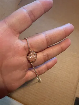 Rare Kendra Scott Gold Sand Drusy Pendant Necklace thumbnail 2