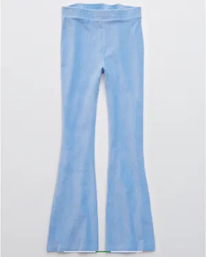 Aerie Groove On Velour Flare Pants High-Rise Ribbed thumbnail 2
