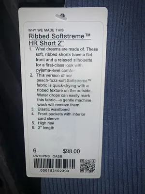 NWTs size 6 lululemon ribbed HR Softstreme shorts thumbnail 3