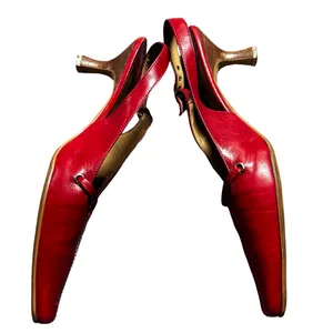 Nine West Red Leather Square Toe Mary Jane Slingback Heels 8.5M Y2K thumbnail 11