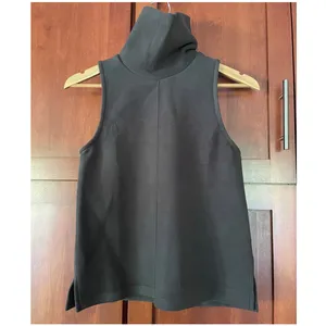 OGL Turtleneck Split Hem Top Sleeveless FuzzLuxe Deep Grey Size XS thumbnail 2