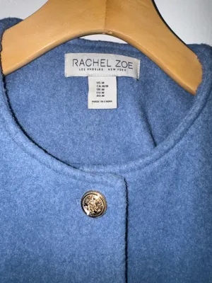 Rachel Zoe blue button front coat jacket size M thumbnail 4