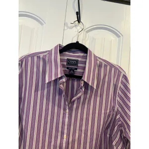 Chaps Purple And White Stripe Button‎ Down Shirt Size 1X thumbnail 3