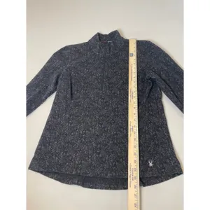 Spyder Active L Charcoal Gray Fleece Quarter‑Zip Pullover High‑Low Hem thumbnail 3