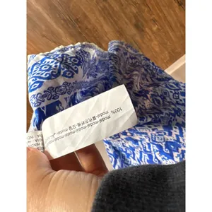 Zara Blue & White Printed Midi Shirt Dress thumbnail 3