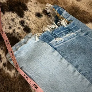 ALL SAINTS Kim Two‎ Tone Asymmetric Hem Jeans in Mid Indigo Size 27 thumbnail 9