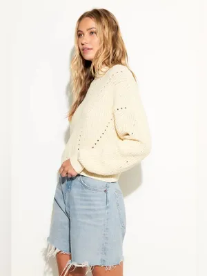 Spiritual Gangster Cream Cotton Cashmere Harper‎ Women's Cropped Sweater Size M thumbnail 2
