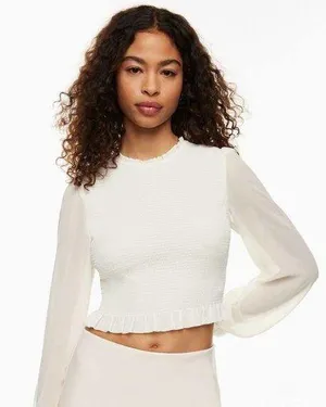 Aritzia NWOT Wilfred Tempest Blouse Work Top Business Casual White Size L thumbnail 1